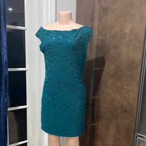 Elegant Teal Sequin Dress